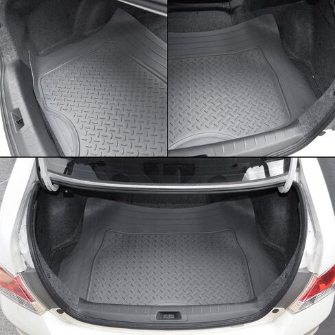 Motor Trend FlexTough™ Advanced Performance Car Floor Mats & Cargo Liner - 4pc HD Rubber Floor Mats & Trunk Mat for Car SUV Van Auto in Saudi Arabia