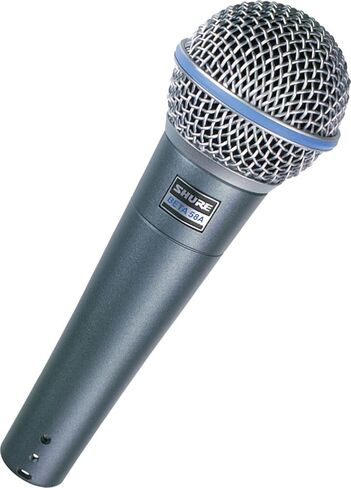 Shure Beta 58A Supercardioid Vocal Microphone & Pig Hog Black & White Woven Mic Cable, 20ft XLR - Bundle in Saudi Arabia