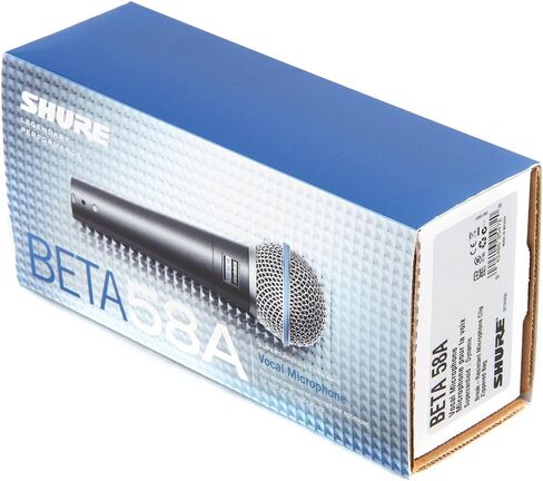 Shure Beta 58A Supercardioid Vocal Microphone & Pig Hog Black & White Woven Mic Cable, 20ft XLR - Bundle in Saudi Arabia