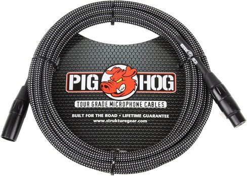 Shure Beta 58A Supercardioid Vocal Microphone & Pig Hog Black & White Woven Mic Cable, 20ft XLR - Bundle in Saudi Arabia