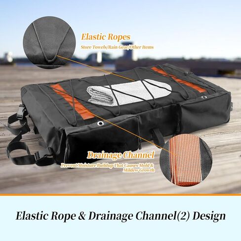 حقيبة تخزين سترة النجاة Bloomoak T-Top، مقاومة للماء من الدرجة البحرية 600D PFD، بدلة تخزين لسترات نجاة من النوع 2، تناسب معظم قوارب T-Top، قمم Bimini وقمم عائمة (سترات النجاة غير متضمنة) in Kuwait