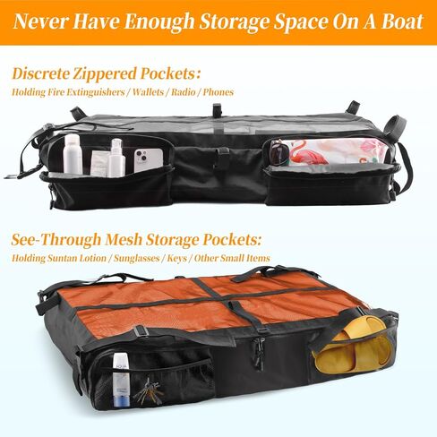 حقيبة تخزين سترة النجاة Bloomoak T-Top، مقاومة للماء من الدرجة البحرية 600D PFD، بدلة تخزين لسترات نجاة من النوع 2، تناسب معظم قوارب T-Top، قمم Bimini وقمم عائمة (سترات النجاة غير متضمنة) in Kuwait