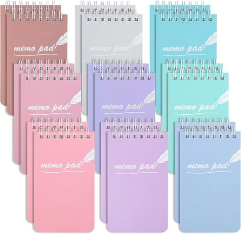 EOOUT 18 Pack Small Spiral Notebooks, 3x5 Mini Notepads Pocket Notebook, Memo Pads with Lined Pages, 9 Candy Colors, 55 Sheets Per Notebook for Home, Office, School and Gifts in Saudi Arabia