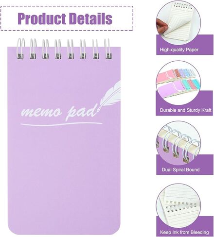EOOUT 18 Pack Small Spiral Notebooks, 3x5 Mini Notepads Pocket Notebook, Memo Pads with Lined Pages, 9 Candy Colors, 55 Sheets Per Notebook for Home, Office, School and Gifts in Saudi Arabia