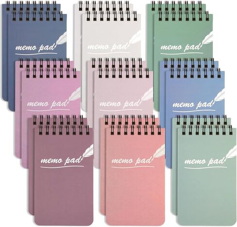 EOOUT 18 Pack Small Spiral Notebooks, 3x5 Mini Notepads Pocket Notebook, Memo Pads with Lined Pages, 9 Candy Colors, 55 Sheets Per Notebook for Home, Office, School and Gifts in Saudi Arabia
