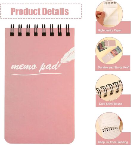 EOOUT 18 Pack Small Spiral Notebooks, 3x5 Mini Notepads Pocket Notebook, Memo Pads with Lined Pages, 9 Candy Colors, 55 Sheets Per Notebook for Home, Office, School and Gifts in Saudi Arabia