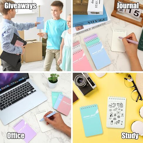 EOOUT 18 Pack Small Spiral Notebooks, 3x5 Mini Notepads Pocket Notebook, Memo Pads with Lined Pages, 9 Candy Colors, 55 Sheets Per Notebook for Home, Office, School and Gifts in Saudi Arabia
