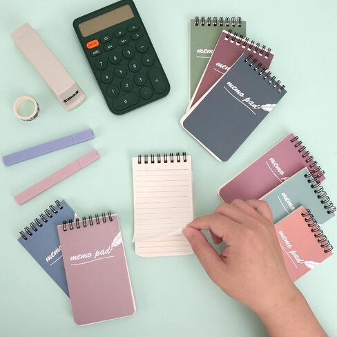 EOOUT 18 Pack Small Spiral Notebooks, 3x5 Mini Notepads Pocket Notebook, Memo Pads with Lined Pages, 9 Candy Colors, 55 Sheets Per Notebook for Home, Office, School and Gifts in Saudi Arabia