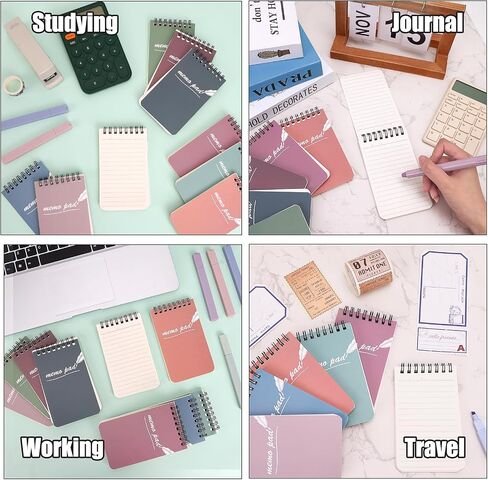 EOOUT 18 Pack Small Spiral Notebooks, 3x5 Mini Notepads Pocket Notebook, Memo Pads with Lined Pages, 9 Candy Colors, 55 Sheets Per Notebook for Home, Office, School and Gifts in Saudi Arabia