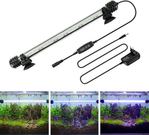 led Aquarium Light for Fish Tank,Auto on/Off Submersible White and Blue led Aquarium Plant Light with Timer and dimming Function (7.5 inch （Timer & Dimming Function) in Saudi Arabia