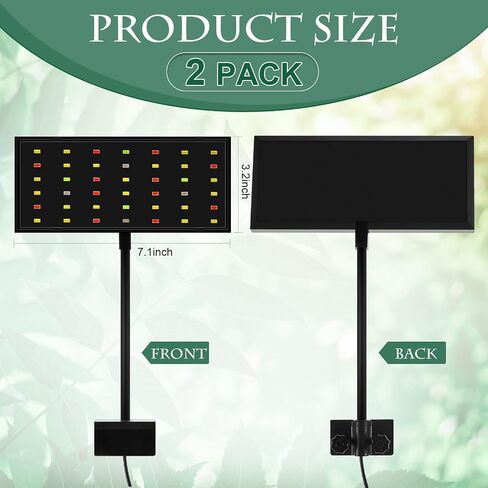 Rossesay 2 Pack Fish Tank Light Clip on LED Aquarium Light 12W 42 LEDs Assemble Aquarium Lamp with White Blue Red Green, 7-14 Inch for 7-22 Inch Planted Tank in Saudi Arabia