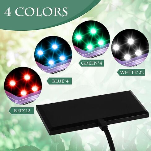 Rossesay 2 Pack Fish Tank Light Clip on LED Aquarium Light 12W 42 LEDs Assemble Aquarium Lamp with White Blue Red Green, 7-14 Inch for 7-22 Inch Planted Tank in Saudi Arabia