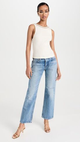 alice + olivia Women's Kori Embellished Rib Tank in Saudi Arabia