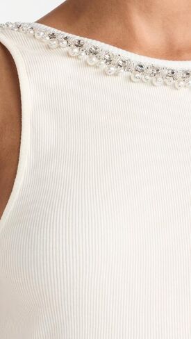 alice + olivia Women's Kori Embellished Rib Tank in Saudi Arabia