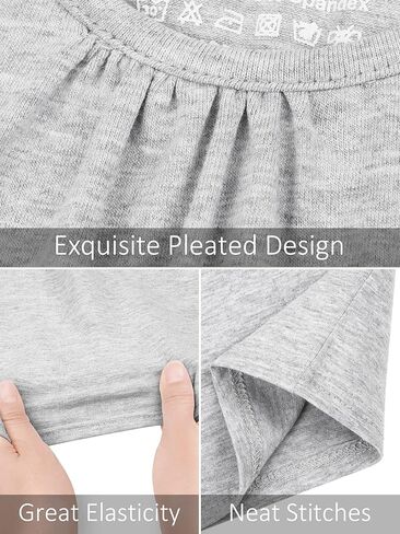 قمصان Poroka مكونة من 4 قطع من القطن بأكمام قصيرة وأكمام منتفخة للأطفال البنات ورقبة دائرية وأكمام قصيرة للأطفال in Kuwait