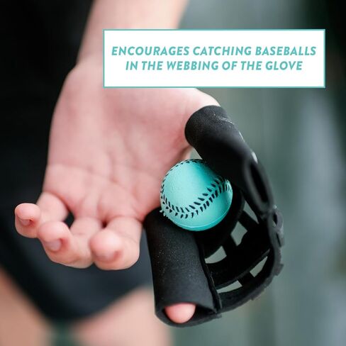 مدربين شبكيين صغيرين من Bandit Sports، قفازات بيسبول صغيرة مع شبكة أصابع وكرات صغيرة، قفاز تدريب بيسبول صغير للأيدي (يتضمن قفازين و4 كرات صغيرة متنوعة) in Kuwait