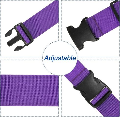 uxcell 2" x 6.5' Luggage Strap Polyester Adjustable Suitcase Belt for Travel Packing Bag Closure Identify, Dark Blue 4pcs in Saudi Arabia
