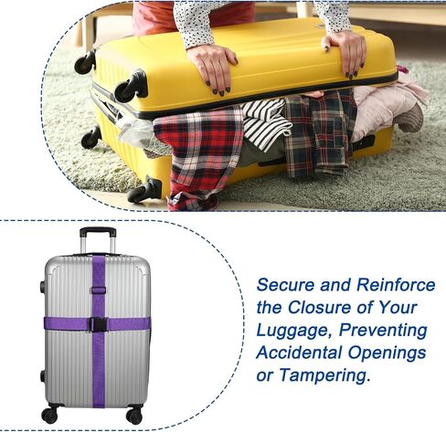 uxcell 2" x 6.5' Luggage Strap Polyester Adjustable Suitcase Belt for Travel Packing Bag Closure Identify, Dark Blue 4pcs in Saudi Arabia
