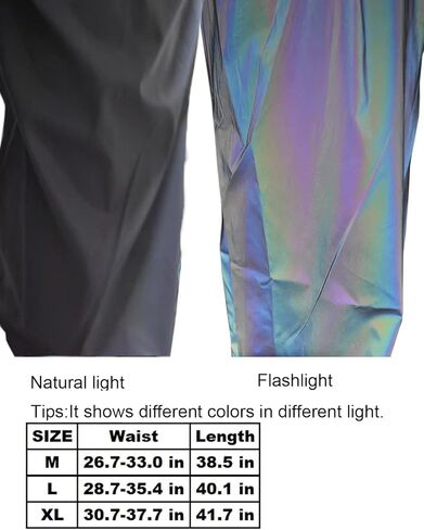 Aelidiya Night Club Metallic Hologram Shiny Pants Party Trousers Sports Active Pants in Saudi Arabia