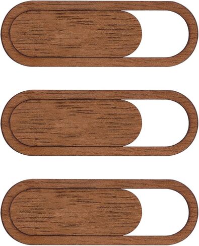 C-SLIDE Family Pack Wooden Webcam Slide Cover | Sliding Laptop Camera Blocker | 1.24" x 0.45" by 0.6 mm Thin | Camera Blocker for Computers, Tablets, Echos | Make Security a Priority | Walnut in Kuwait