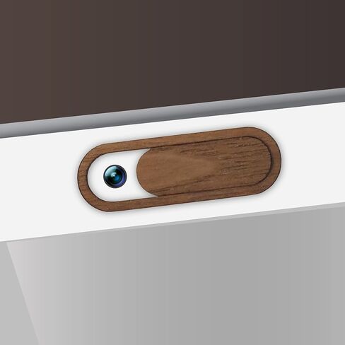 C-SLIDE Family Pack Wooden Webcam Slide Cover | Sliding Laptop Camera Blocker | 1.24" x 0.45" by 0.6 mm Thin | Camera Blocker for Computers, Tablets, Echos | Make Security a Priority | Walnut in Kuwait
