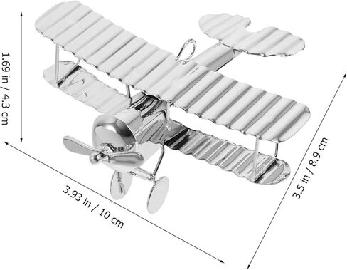HOMSFOU Retro Iron Aircraft Handicraft Vintage Biplane Airplane Model Wrought Iron Aircraft Toy Desktop Decor Photo Props Fireplace Mantle Ornament in Kuwait