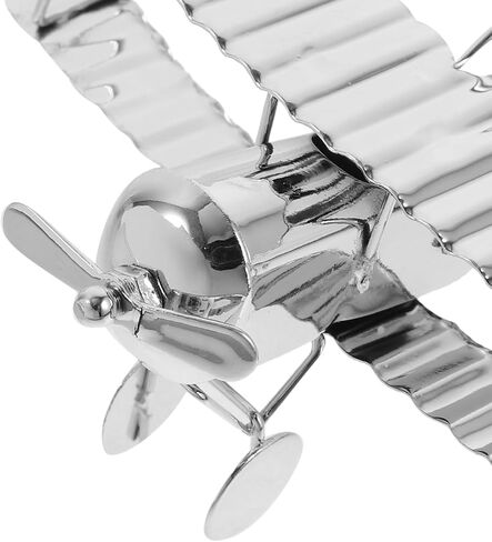HOMSFOU Retro Iron Aircraft Handicraft Vintage Biplane Airplane Model Wrought Iron Aircraft Toy Desktop Decor Photo Props Fireplace Mantle Ornament in Kuwait