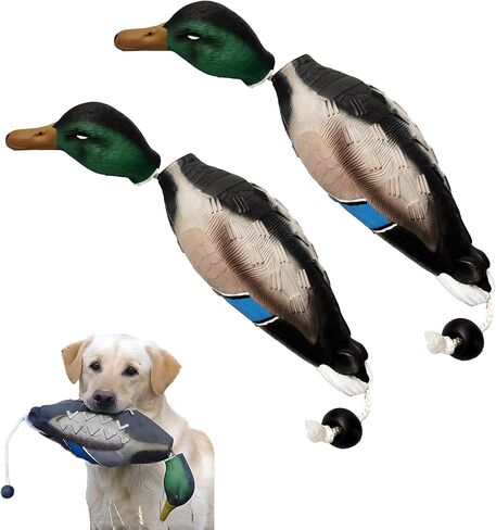 fingig 2 Pcs Duck Dummy Bumper Toys for Hunting Retriever Dog Training, Dog Retriever Outdoor Training Toy ，Hunting Duck Recognition Trainers, Foam Pet Interactive Toys in Kuwait
