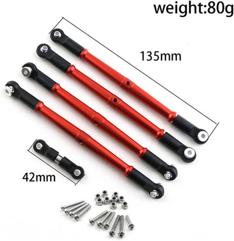 مجموعة شدادات قضيب ربط التوجيه من الألومنيوم لـ 1/8 ARRMA Kraton 6S BLX/Outcast 6S BLX/Talion 6S BLX، جزء ترقيات الألومنيوم 5 قطعة/المجموعة (أحمر) # AR330230 in Saudi Arabia