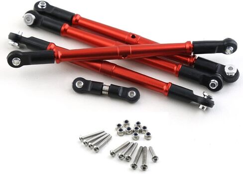 مجموعة شدادات قضيب ربط التوجيه من الألومنيوم لـ 1/8 ARRMA Kraton 6S BLX/Outcast 6S BLX/Talion 6S BLX، جزء ترقيات الألومنيوم 5 قطعة/المجموعة (أحمر) # AR330230 in Saudi Arabia