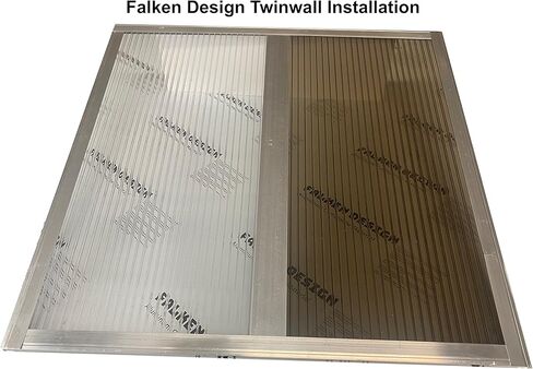 Falken Design Falkenacrylic-MW-CL-6MM/2424 Mw-CL-6mm/2424 ورق بولي كربونات متعدد الجدران، غطاء دفيئة، 6 مم (0.236 بوصة) 24 بوصة × 24 بوصة - شفاف، بولي كربونات in Kuwait