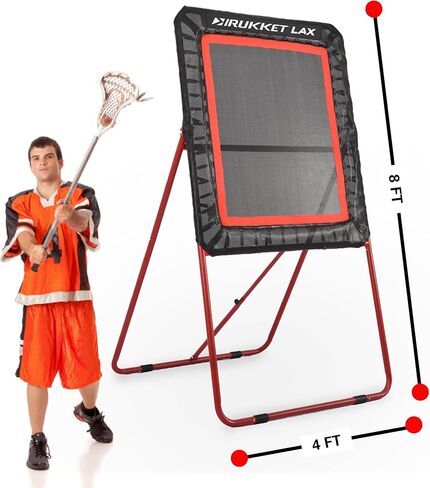 Rukket 4x8ft Lacrosse Rebounder Pitchback Training Screen | Practice Catching, Throwing, and Shooting with Rain Protection Screen in Kuwait