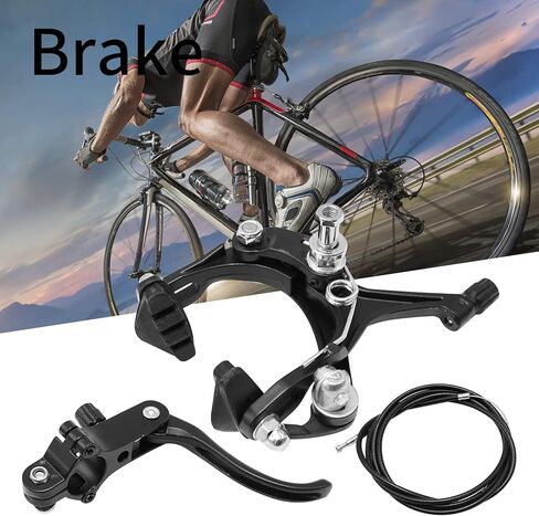 VIKKSAER Rear Bike Brake Kit, Side Pull Brake Set Road Bicycle Caliper Brake Kit, Includes Callipers Levers Cables, Black in Saudi Arabia