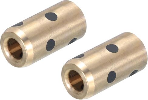 MECCANIXITY Sleeve Bearings 5mm/0.2" Bore,10mm/0.39" OD,25mm/0.98" Height,Wrapped Oilless Bushings Brass Graphite,JDB Oilless Graphite Lubricating Brass Bearing Bushing Sleeve Pack of 2 in Saudi Arabia