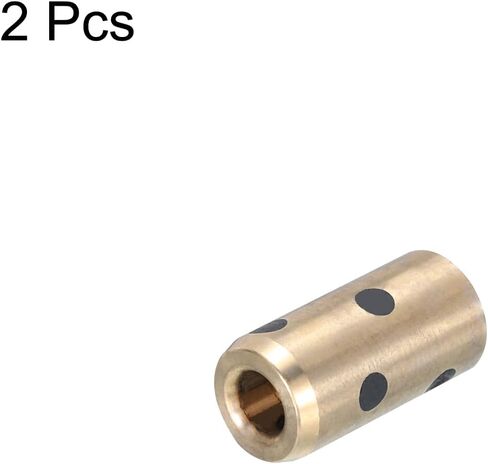 MECCANIXITY Sleeve Bearings 5mm/0.2" Bore,10mm/0.39" OD,25mm/0.98" Height,Wrapped Oilless Bushings Brass Graphite,JDB Oilless Graphite Lubricating Brass Bearing Bushing Sleeve Pack of 2 in Saudi Arabia