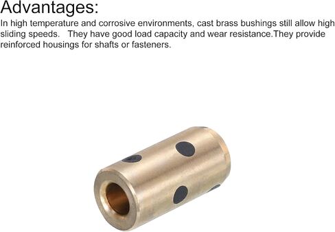 MECCANIXITY Sleeve Bearings 5mm/0.2" Bore,10mm/0.39" OD,25mm/0.98" Height,Wrapped Oilless Bushings Brass Graphite,JDB Oilless Graphite Lubricating Brass Bearing Bushing Sleeve Pack of 2 in Saudi Arabia