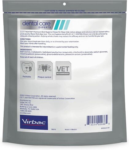 Virbac CET HEXtra Premium Oral Hygeine for Dogs, under 11 lbs(Pack of 1) in Kuwait