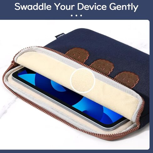 حقيبة حمل الكمبيوتر اللوحي Dadanism مقاس 9-11 بوصة مطرزة تناسب iPad 9/8/7th Gen 10.2، iPad Pro 11 M2 2022، iPad Air 5/4th 10.9، iPad 10th 10.9، Galaxy Tab A8/S9/S8/S9 FE، أبيض كلب in Kuwait