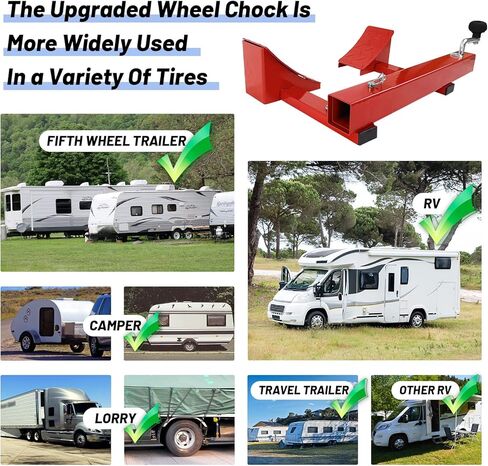 مثبت شوكات العجلات من هوكسويل RV لمقطورات السفر، وإكسسوارات العربة، شوكة عجلة شديدة التحمل مناسبة لإطارات المحور الفردي والمزدوج مقاس 18.9 بوصة إلى 29.5 بوصة، عبوة واحدة in Kuwait