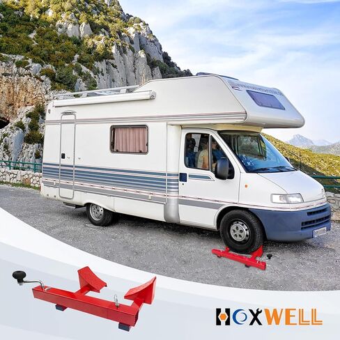 مثبت شوكات العجلات من هوكسويل RV لمقطورات السفر، وإكسسوارات العربة، شوكة عجلة شديدة التحمل مناسبة لإطارات المحور الفردي والمزدوج مقاس 18.9 بوصة إلى 29.5 بوصة، عبوة واحدة in Kuwait