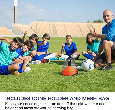 ZLMXXT Disc Cones (Set of 50) - Agility Soccer Cones with Carry Holder and Bag, Used for Sports Training, Football, Basketball, Coaching, Practice Equipment, Kids (Bright Orange) in Saudi Arabia
