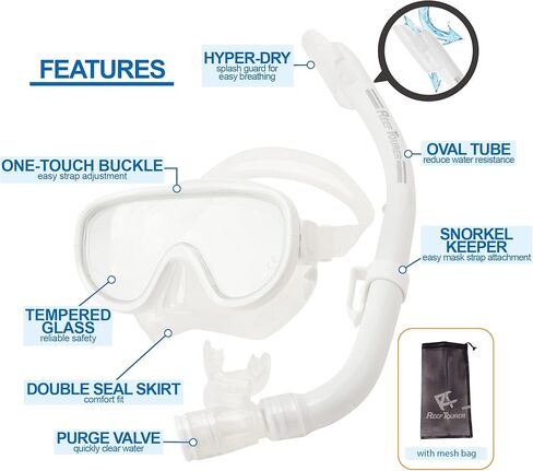 REEF TOURER Reef Tourer Single-Window Mask & Snorkel Combo Set in Kuwait