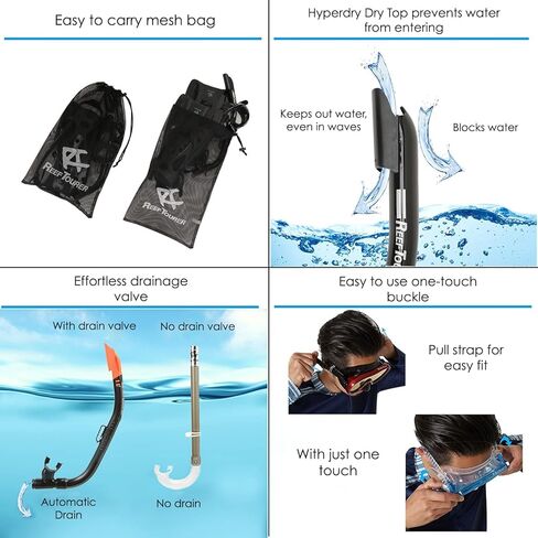 REEF TOURER Reef Tourer Single-Window Mask & Snorkel Combo Set in Kuwait