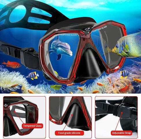 AosDero Snorkeling Gear for Adult Men Women, HD Diving Mask, Foldable Dry Top Snorkel for Snorkeling Diving Swimming Travel in Saudi Arabia