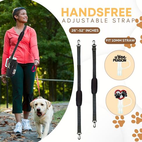 Water Bottle Carrier Bag with Phone Pocket and Strap for Stanley 40oz, Water Bottle Holder with Strap and Accessories, Straw Cover, Birthday Gift for Dog Lover, Dog mom, Dog dad- Stay Pawsitive Black in Saudi Arabia