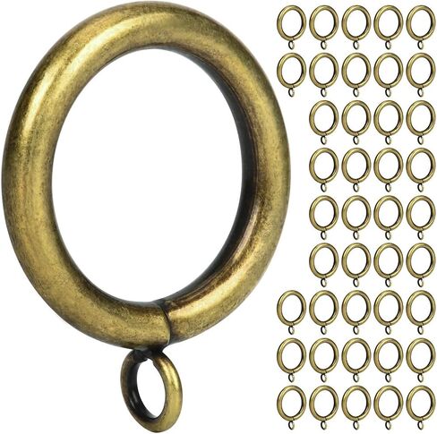Curtain Ring Metal 28-Pcs 1 1/4- Inch Inner Diameter with Eyelets Fit Up to 1 Inch Rod Large Wire Diameter (Satin Nickel-28Pcs) in Kuwait