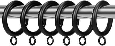 حلقة ستارة معدنية 28 قطعة بقطر داخلي 1 1/4 بوصة مع فتحات تناسب ما يصل إلى 1 بوصة قطر سلك كبير (نيكل ساتان - 28 قطعة) in Kuwait