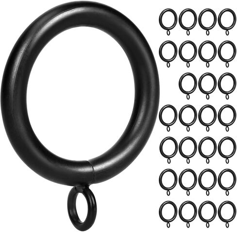 حلقة ستارة معدنية 28 قطعة بقطر داخلي 1 1/4 بوصة مع فتحات تناسب ما يصل إلى 1 بوصة قطر سلك كبير (نيكل ساتان - 28 قطعة) in Kuwait