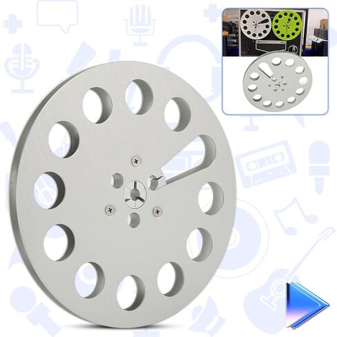 Empty Tape Reel, Universal 7inch 11 Holes 1/4 Opening Empty Reel, Aluminum Alloy Low Noise High Strength Open Take Up Reel to Reel Small Hub for Reel Tape Drive in Saudi Arabia