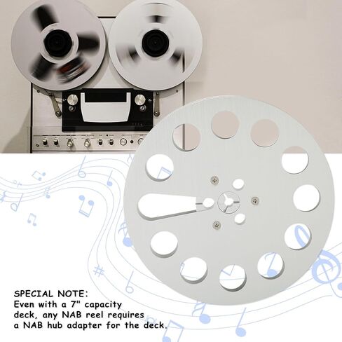 Empty Tape Reel, Universal 7inch 11 Holes 1/4 Opening Empty Reel, Aluminum Alloy Low Noise High Strength Open Take Up Reel to Reel Small Hub for Reel Tape Drive in Saudi Arabia